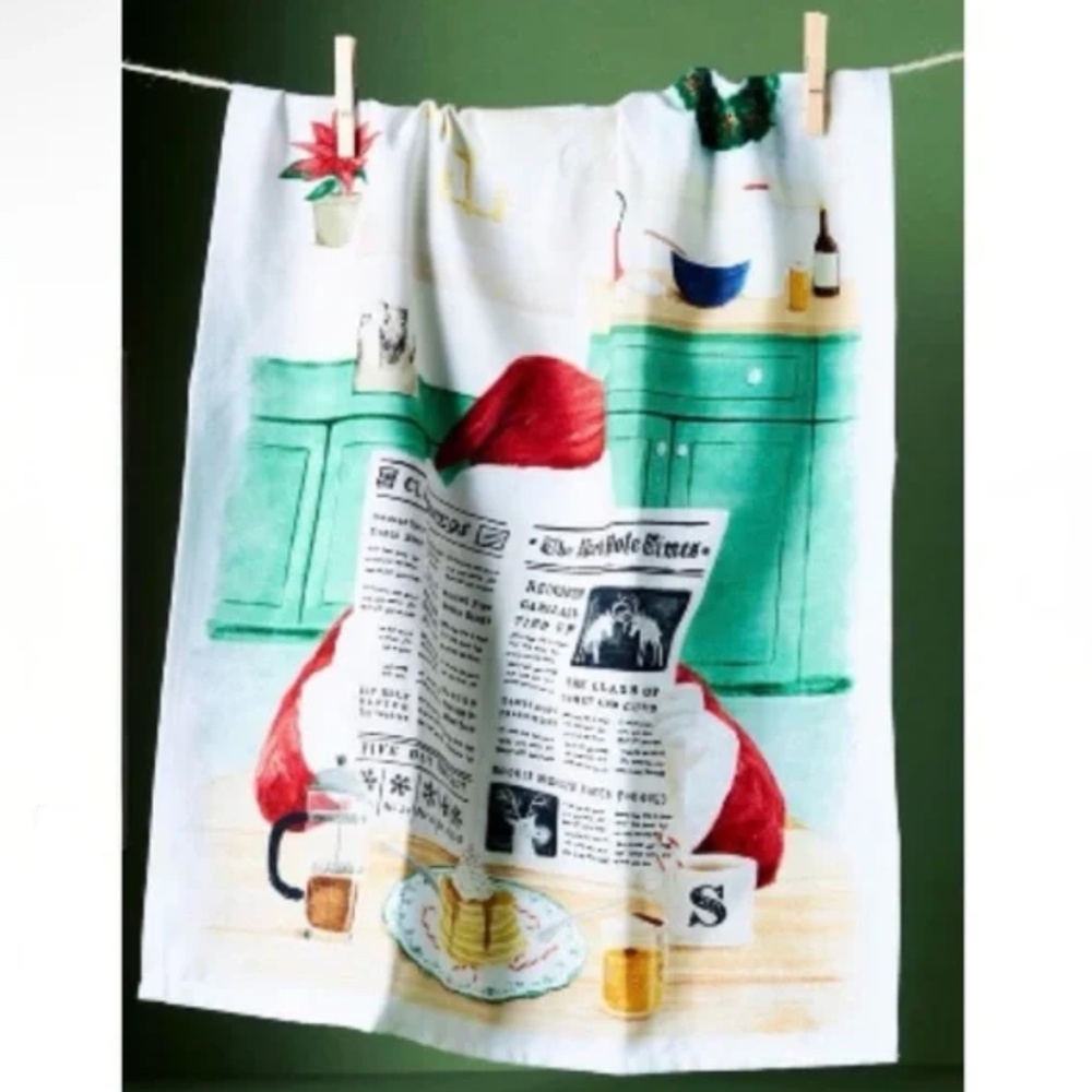 Anthropologie Christmas Dish Towel
